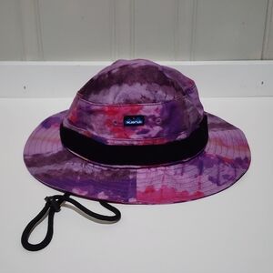 Vintage 90s 2000s Kavu Purple and Pink Bucket Hat with Cord Like New